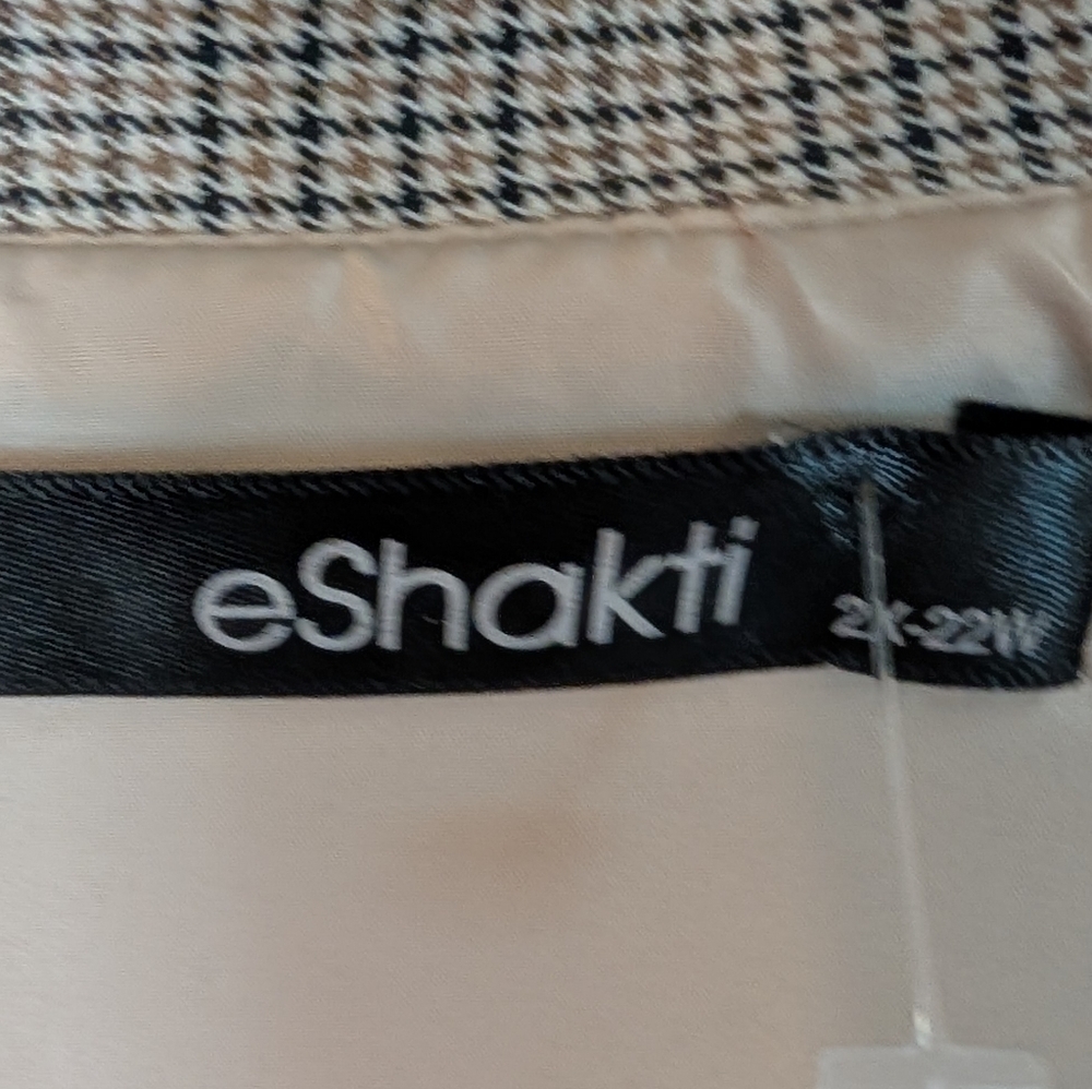 eShakti Full Length Plaid Coat Sz.2X-22W - Picture 10 of 17